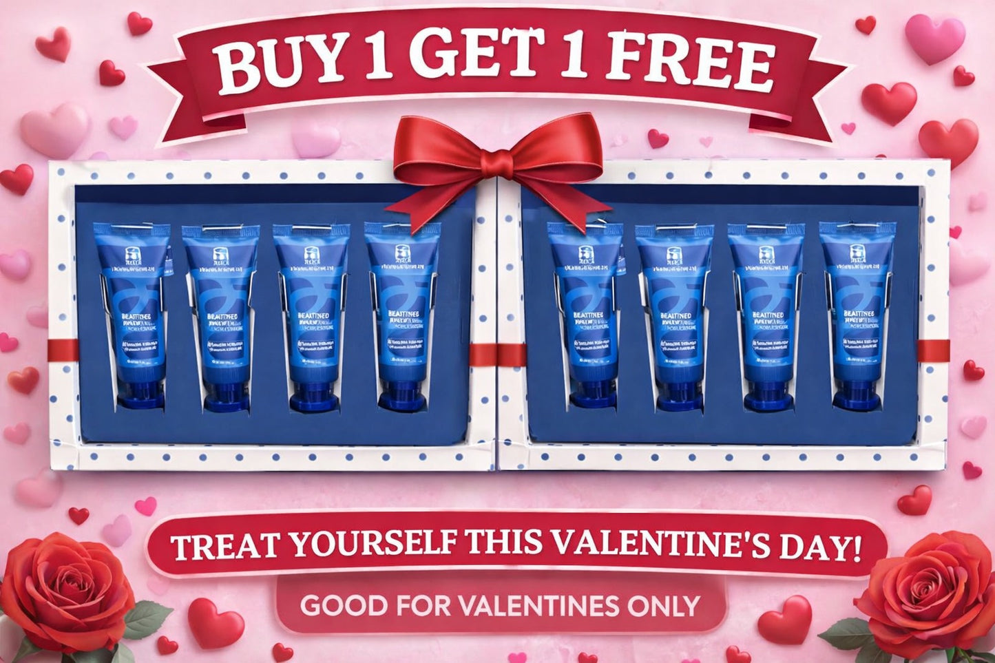 Treat yourself this valentine's day buy 1 month supply get 1 free or buy 2 month supply and get 2 month supply free